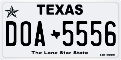 TX license plate DOA5556