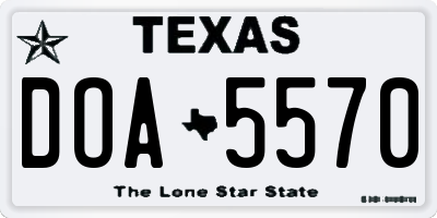 TX license plate DOA5570