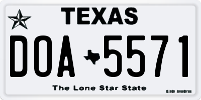 TX license plate DOA5571