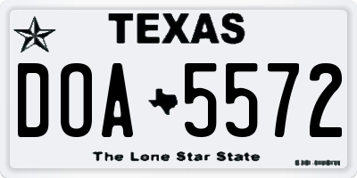 TX license plate DOA5572