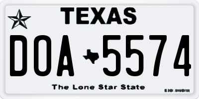TX license plate DOA5574