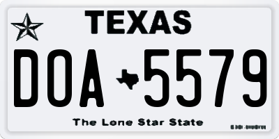 TX license plate DOA5579