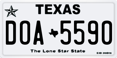 TX license plate DOA5590