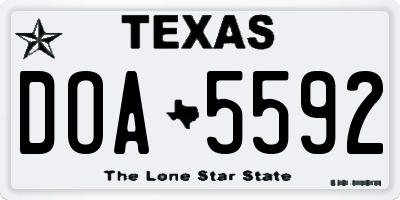 TX license plate DOA5592