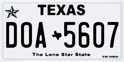 TX license plate DOA5607