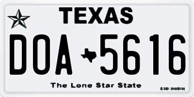 TX license plate DOA5616