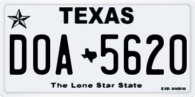 TX license plate DOA5620
