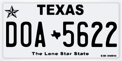 TX license plate DOA5622