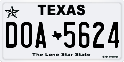 TX license plate DOA5624