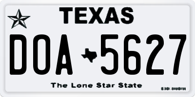 TX license plate DOA5627