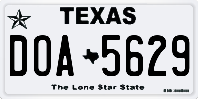 TX license plate DOA5629