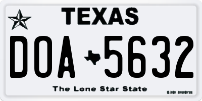 TX license plate DOA5632