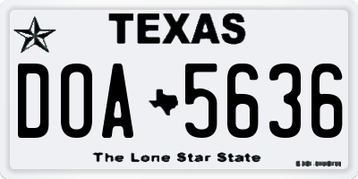 TX license plate DOA5636