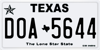 TX license plate DOA5644