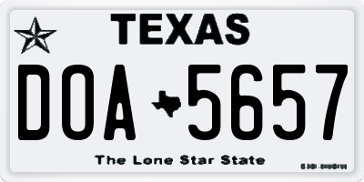 TX license plate DOA5657