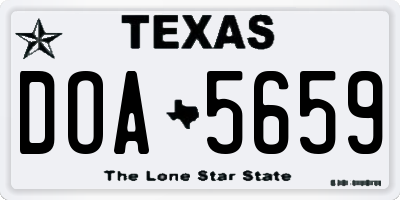 TX license plate DOA5659
