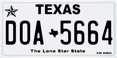 TX license plate DOA5664