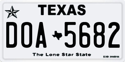 TX license plate DOA5682