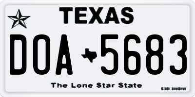 TX license plate DOA5683