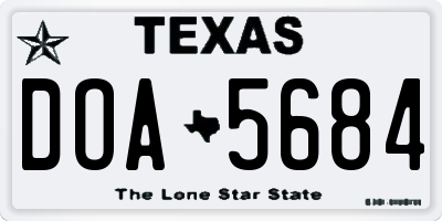 TX license plate DOA5684
