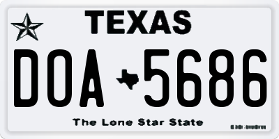 TX license plate DOA5686