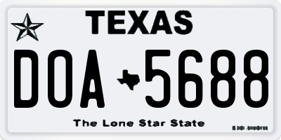TX license plate DOA5688