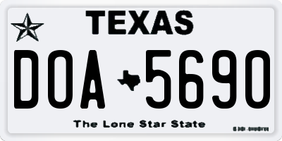 TX license plate DOA5690