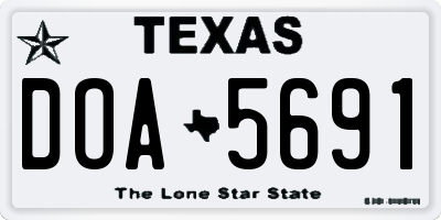 TX license plate DOA5691