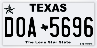 TX license plate DOA5696