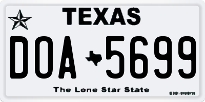 TX license plate DOA5699