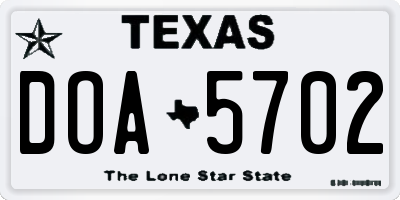 TX license plate DOA5702
