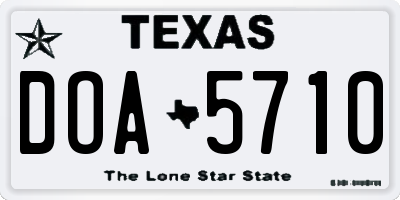 TX license plate DOA5710