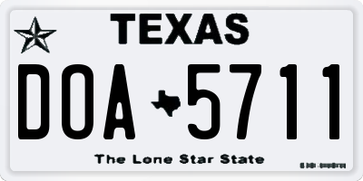 TX license plate DOA5711