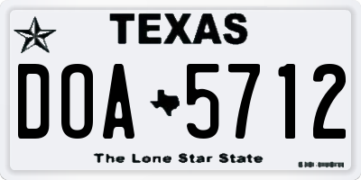TX license plate DOA5712