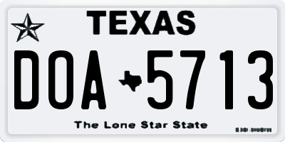 TX license plate DOA5713