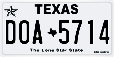 TX license plate DOA5714