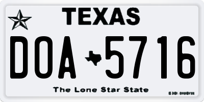TX license plate DOA5716