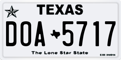 TX license plate DOA5717