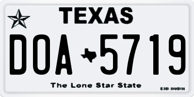 TX license plate DOA5719