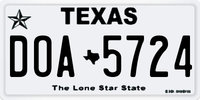 TX license plate DOA5724