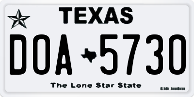 TX license plate DOA5730