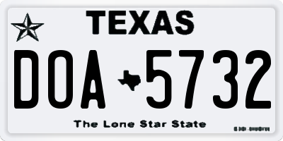 TX license plate DOA5732