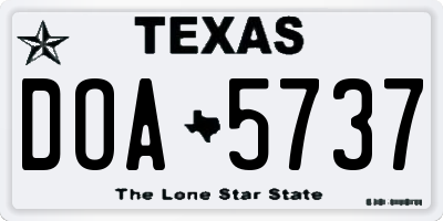 TX license plate DOA5737