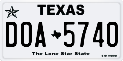 TX license plate DOA5740