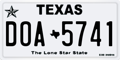 TX license plate DOA5741