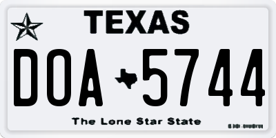 TX license plate DOA5744