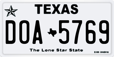 TX license plate DOA5769