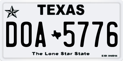 TX license plate DOA5776