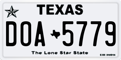 TX license plate DOA5779