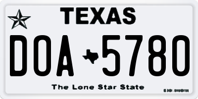 TX license plate DOA5780